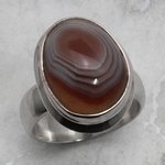 Botswana Agate & Silver Ring ~6.75 US / N UK