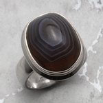 Botswana Agate & Silver Ring ~6.75 US / N UK