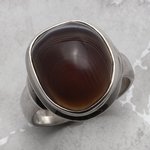 Botswana Agate & Silver Ring ~8.5 US / R UK