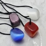 Cat's Eye Drilled Tumble Stone Necklaces - 4 pack