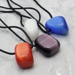 Cat's Eye Drilled Tumble Stone Necklaces - 4 pack