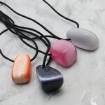 Cat's Eye Drilled Tumble Stone Necklaces - 4 pack