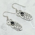 Celtic Onyx 925 Silver Drop Earrings ~27mm
