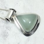 Chalcedony Triangle 925 Silver Pendant ~32mm