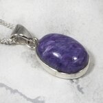 Charoite 925 Silver Pendant ~16mm