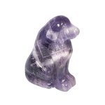 Chevron Amethyst Carved Crystal Dog ~30mm
