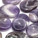 Chevron Amethyst Thumb Stone ~40mm