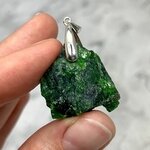 Chromian Diopside Healing Crystal 925 Silver Pendant ~28mm