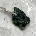 Chromian Diopside Healing Crystal 925 Silver Pendant ~30mm