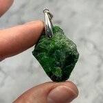 Chromian Diopside Healing Crystal 925 Silver Pendant ~32mm