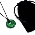 Chrysocolla Howlite Agogo Donut Pendant & Velvet Pouch