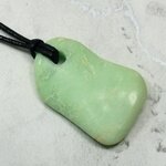 Chrysoprase Pendant & Wax Cotton Cord ~34x23mm