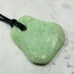 Chrysoprase Pendant & Wax Cotton Cord ~34x30mm