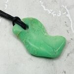 Chrysoprase Pendant & Wax Cotton Cord ~36x22mm