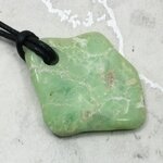 Chrysoprase Pendant & Wax Cotton Cord ~36x27mm