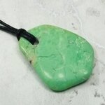 Chrysoprase Pendant & Wax Cotton Cord ~38x29mm