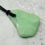 Chrysoprase Pendant & Wax Cotton Cord ~38x30mm