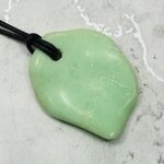 Chrysoprase Pendant & Wax Cotton Cord ~41x32mm