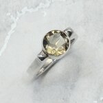 Citrine Round 925 Sterling Silver Ring~7 US / O UK