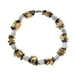 Crackle Quartz Tumble Stone & Multi Gemstone Chip Necklace (18 inch)