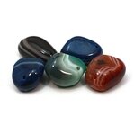 Drilled Mixed Agate Tumble Stone Pendants - Pack of 5