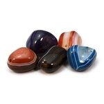 Drilled Mixed Agate Tumble Stone Pendants -  Pack of 5