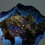 Flame Aura Quartz Crystal Geode ~78mm