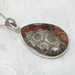 Flower Coral 925 Sterling Silver Teardrop Pendant  ~37mm