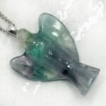 Fluorite Angel 925 Silver Pendant - 30mm