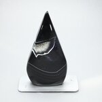 Black Agate Crystal Flame ~99x51mm