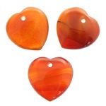 Front Drilled Carnelian Hearts - 30mm