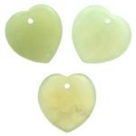 Front Drilled New Jade Hearts - 30mm