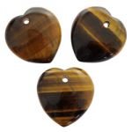 Front Drilled Tiger Eye Hearts - 30mm