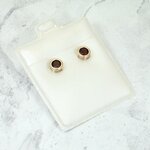 Garnet 9ct Gold Stud Earrings  ~8mm