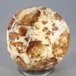 Garnet in Limestone Polished Stone ~45mm