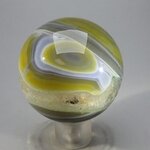 Golden Green Banded Agate Crystal Sphere ~50mm