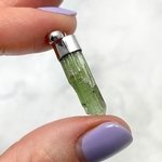 Green Tourmaline Healing Crystal Pendant ~27mm