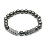 Hematite Crystal Bracelet - Silver Arrows