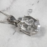 Herkimer Diamond & Silver Pendant  ~17mm
