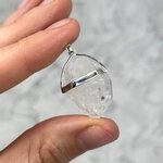 Herkimer Diamond Healing Crystal 925 Silver Pendant  ~28mm