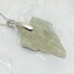 Hiddenite Healing Crystal 925 Silver Pendant ~38mm
