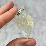 Hiddenite Healing Crystal 925 Silver Pendant ~42mm
