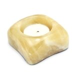 Honey Calcite Shallow Tealight Candle Holder