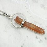 Tangerine Quartz & Silver Terminated Point 925 Silver Pendant ~33mm