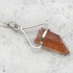 Imperial Topaz & Silver Terminated Point Pendant ~28mm