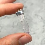 Kunzite Healing Crystal 925 Silver Pendant ~31mm
