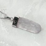 Kunzite Healing Crystal 925 Silver Pendant ~31mm