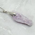 Kunzite Healing Crystal 925 Silver Pendant ~39mm