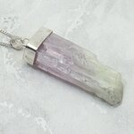 Kunzite Healing Crystal 925 Silver Pendant ~41mm