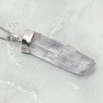 Kunzite Healing Crystal 925 Silver Pendant ~42mm